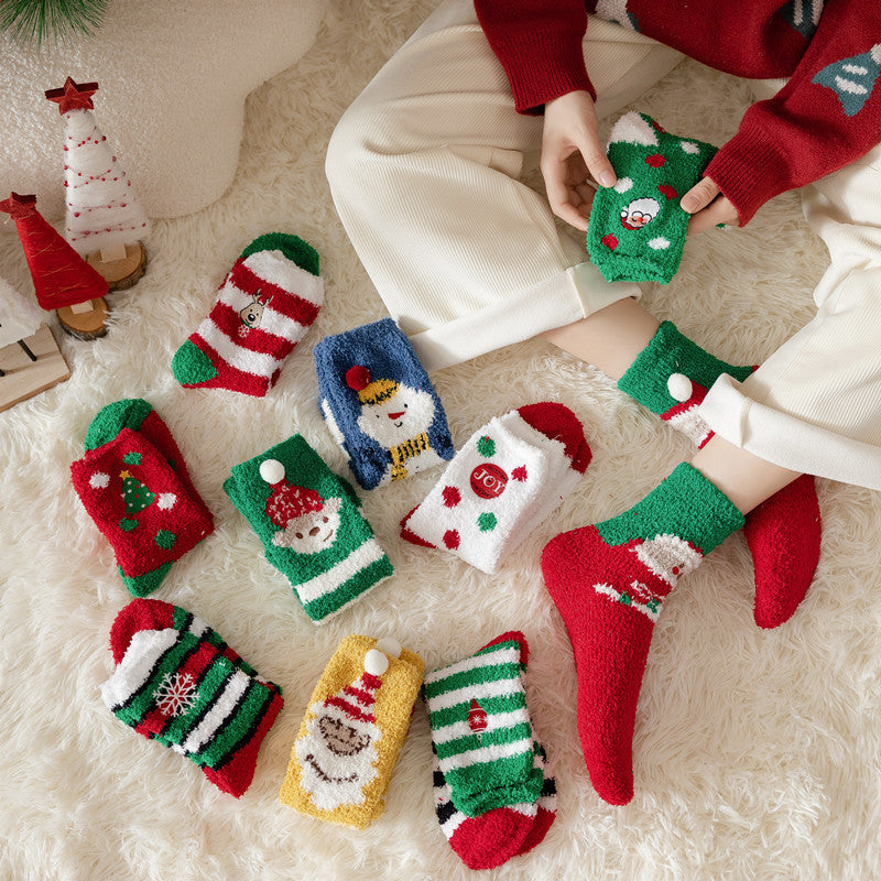 Christmas gift fleece socks