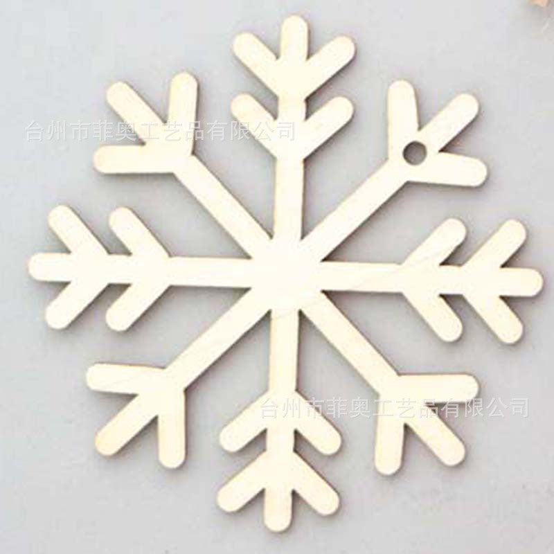 Christmas decoration wood chips white snowflake