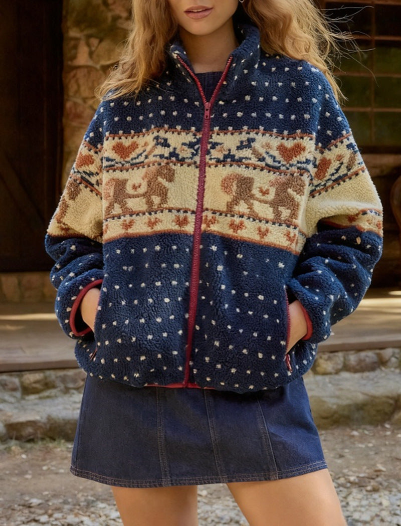 Christmas Snowflake Woolen Jacket