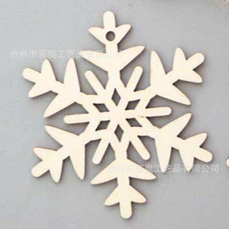 Christmas decoration wood chips white snowflake