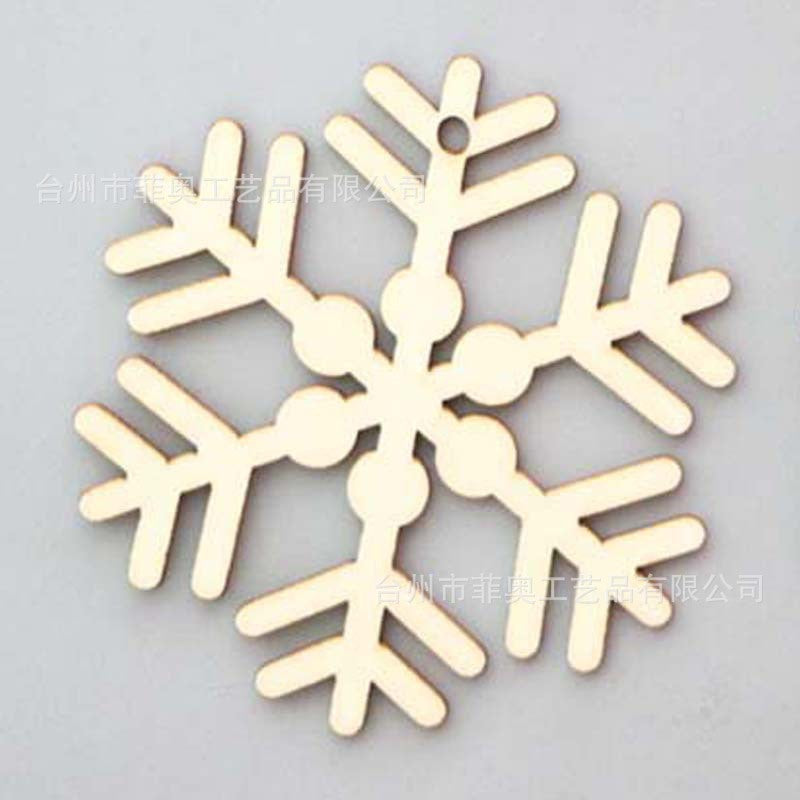 Christmas decoration wood chips white snowflake