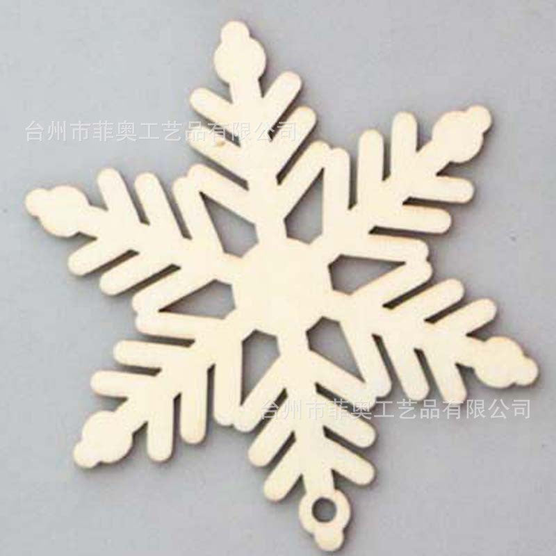 Christmas decoration wood chips white snowflake