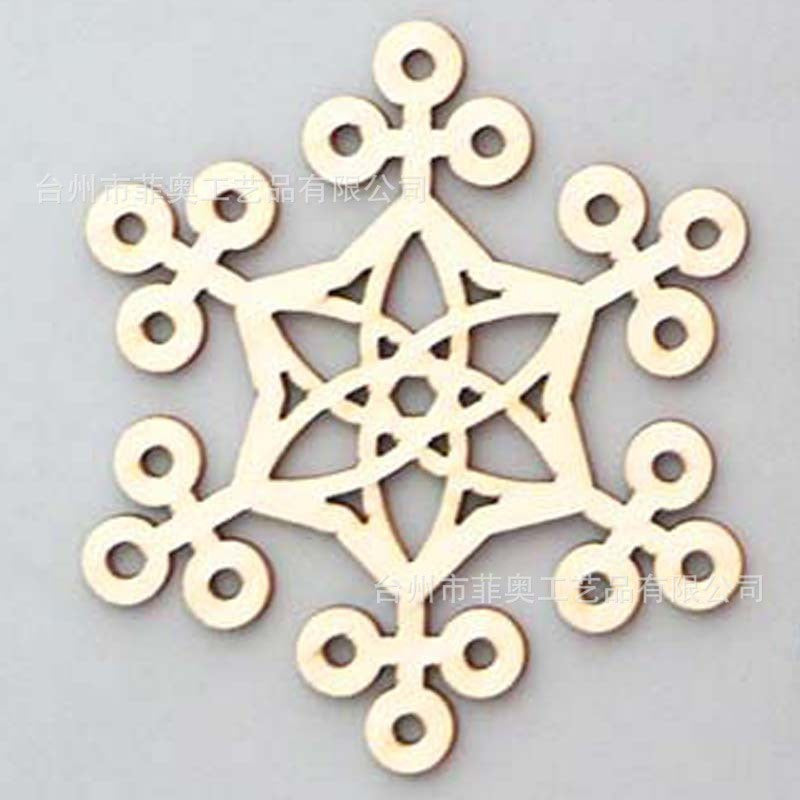 Christmas decoration wood chips white snowflake