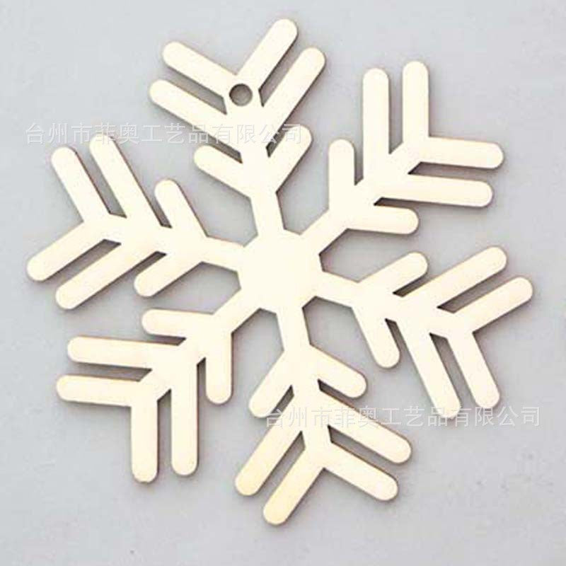 Christmas decoration wood chips white snowflake