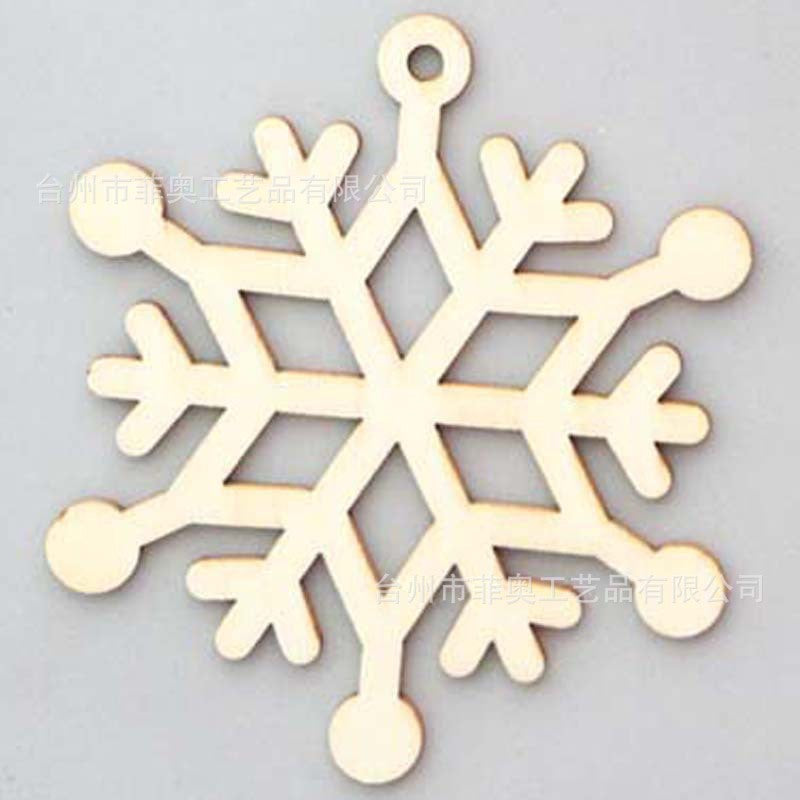 Christmas decoration wood chips white snowflake