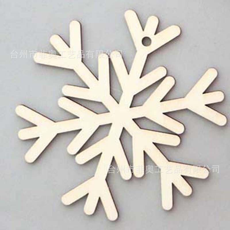 Christmas decoration wood chips white snowflake