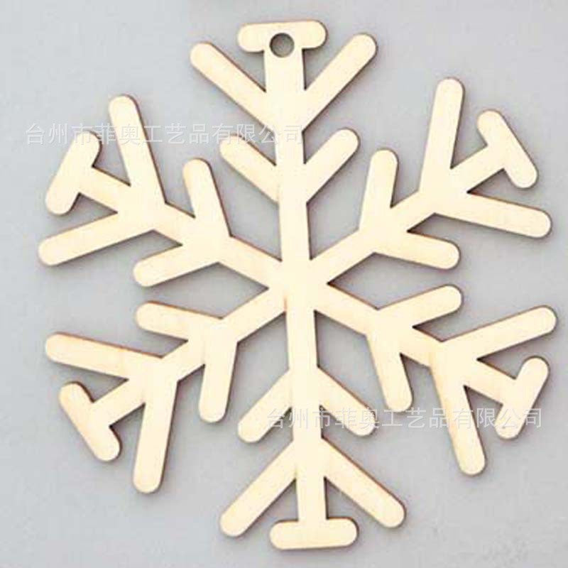 Christmas decoration wood chips white snowflake