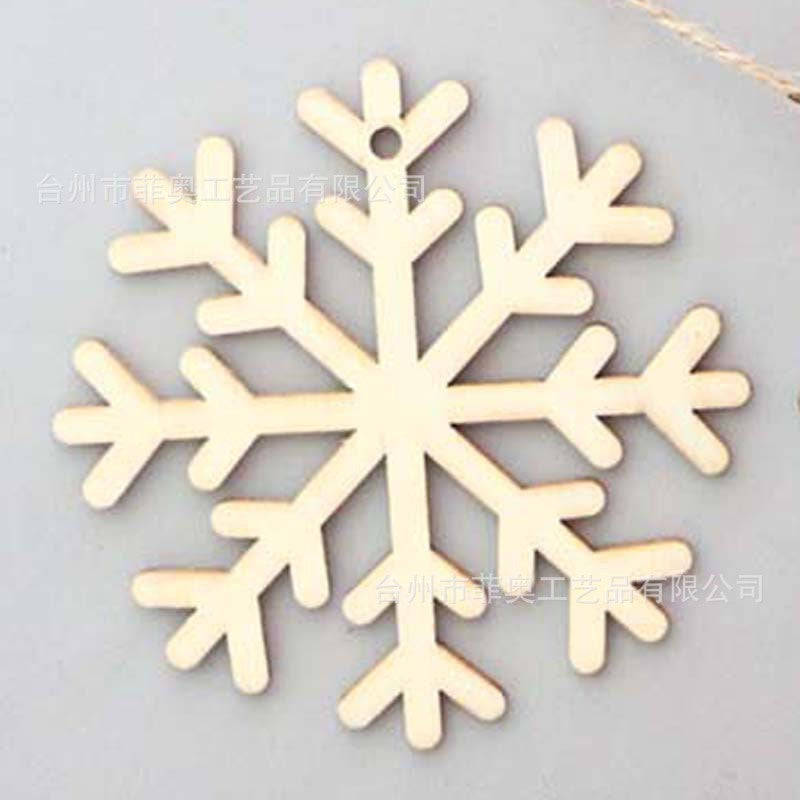Christmas decoration wood chips white snowflake