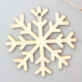 Christmas decoration wood chips white snowflake