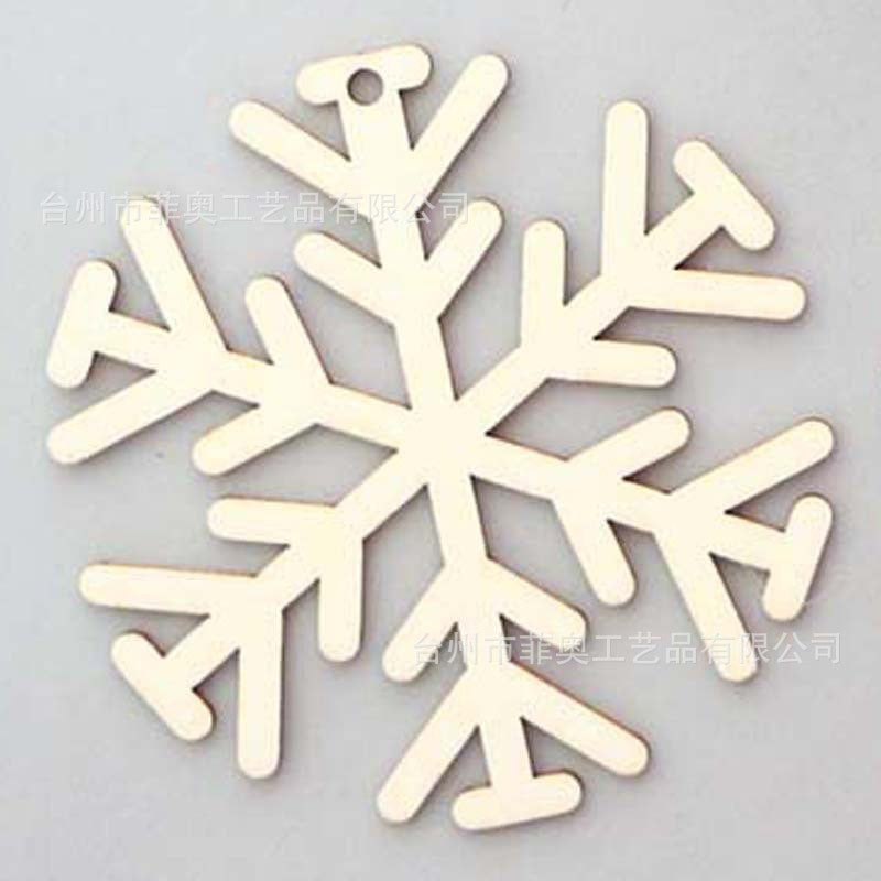 Christmas decoration wood chips white snowflake
