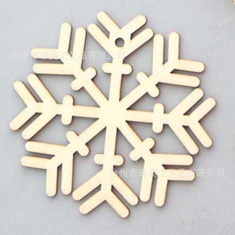 Christmas decoration wood chips white snowflake