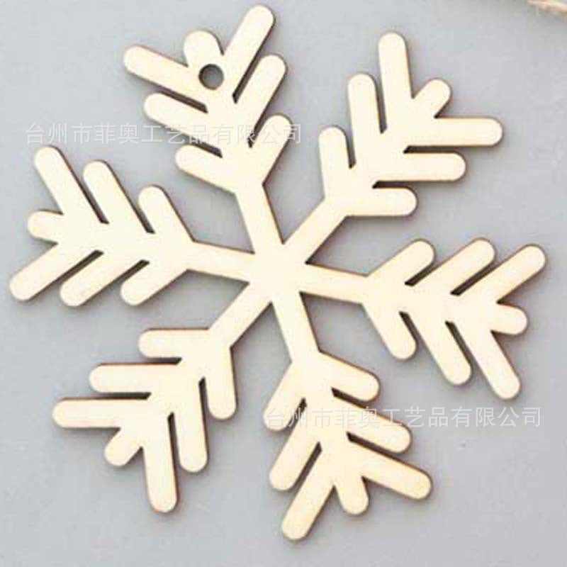 Christmas decoration wood chips white snowflake
