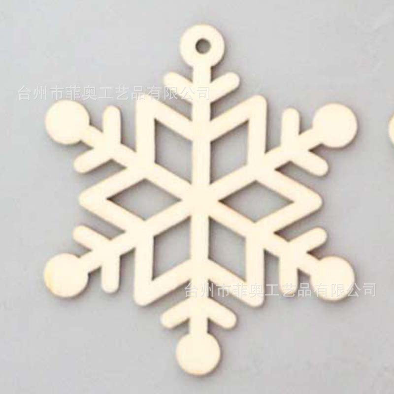 Christmas decoration wood chips white snowflake