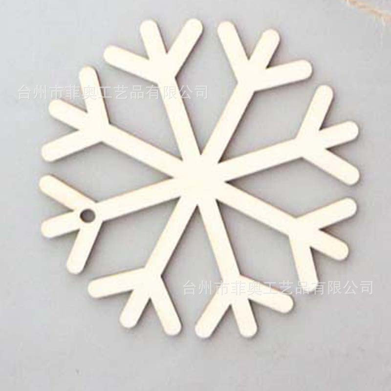 Christmas decoration wood chips white snowflake